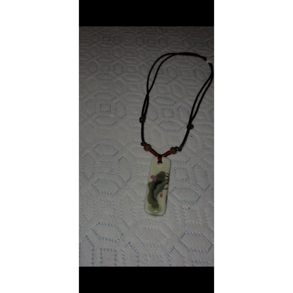 Floral Asian Ceramic Necklace
